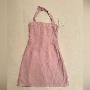 Pink Abercrombie XSmall (Tall) Linen halter dress.